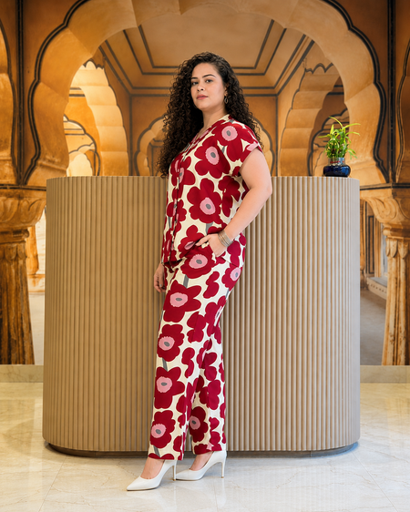 Women’s Red Floral Co-Ord Set