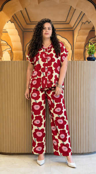 Women’s Red Floral Co-Ord Set