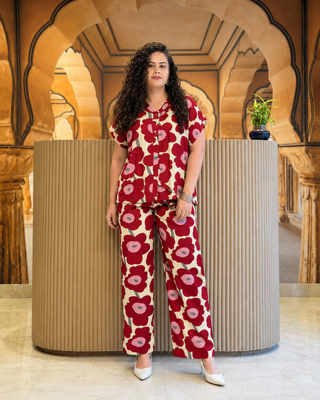 Women’s Red Floral Co-Ord Set