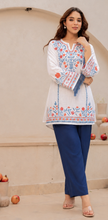 Zephyra Lounge Set -White & Royal Blue