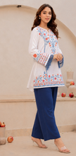 Zephyra Lounge Set -White & Royal Blue