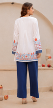 Zephyra Lounge Set -White & Royal Blue
