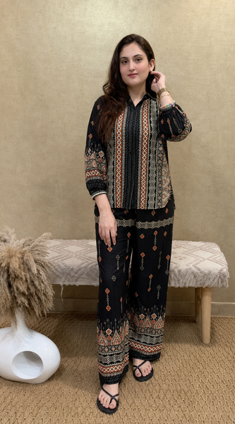 Women’s Boho Print Wide Leg Co-Ord Set
