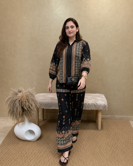 Women’s Boho Print Wide Leg Co-Ord Set