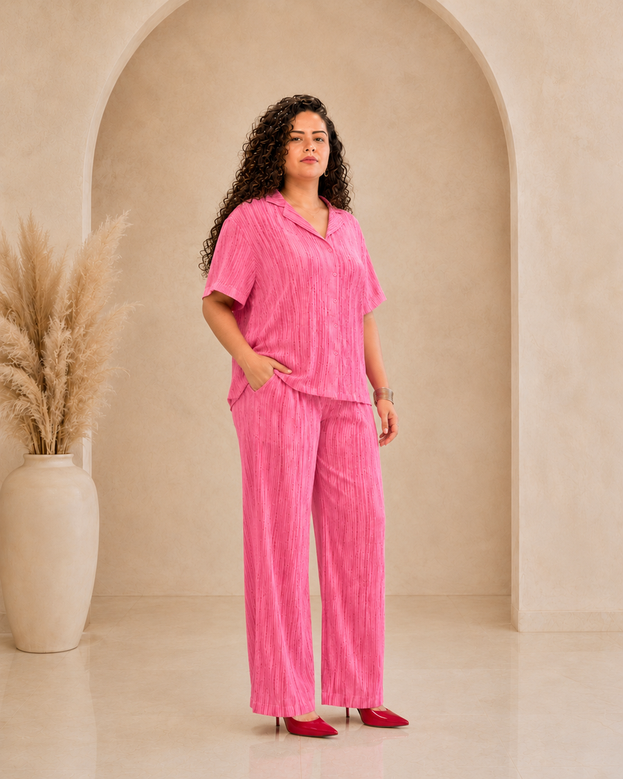 Nyra Flow Co-Ord Set -Pink