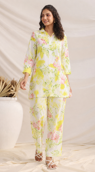 Sunshine Floral Co-Ord Outfit Set (Yellow)