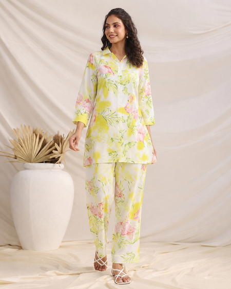 Sunshine Floral Co-Ord Outfit Set (Yellow)
