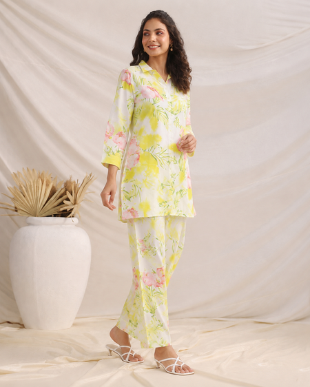 Sunshine Floral Co-Ord Outfit Set (Yellow)