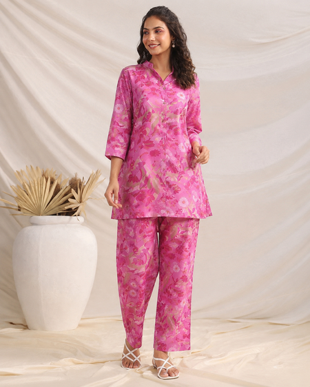 Sunshine Floral Co-Ord Outfit Set (Pink)