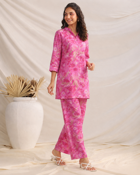 Sunshine Floral Co-Ord Outfit Set (Pink)