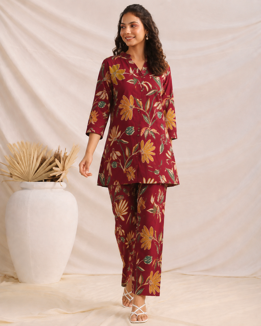 Twilight Nomad Co-Ord Set -Red