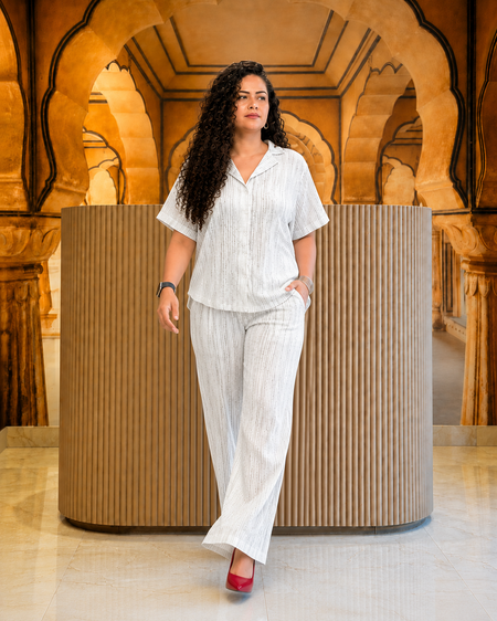 White Pure Linen Co-ord Set