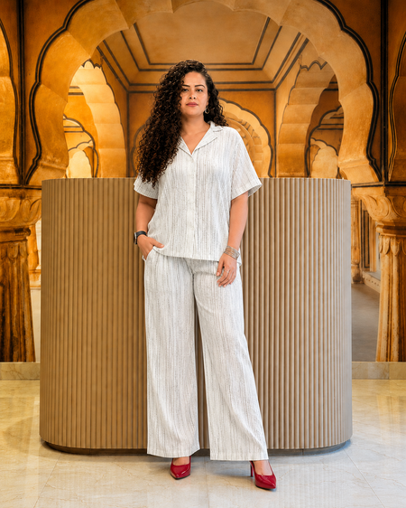 White Pure Linen Co-ord Set