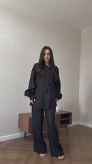 Effortless Charcoal Oversized Co-ord Set – Minimalist Chic for Modern Elegance