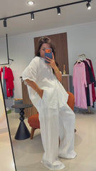 Effortless White Oversized Co-ord Set – Minimalist Chic for Modern Elegance